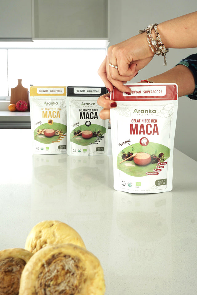 Organic Red Maca Powder - 227g (8.8 oz) Bag.