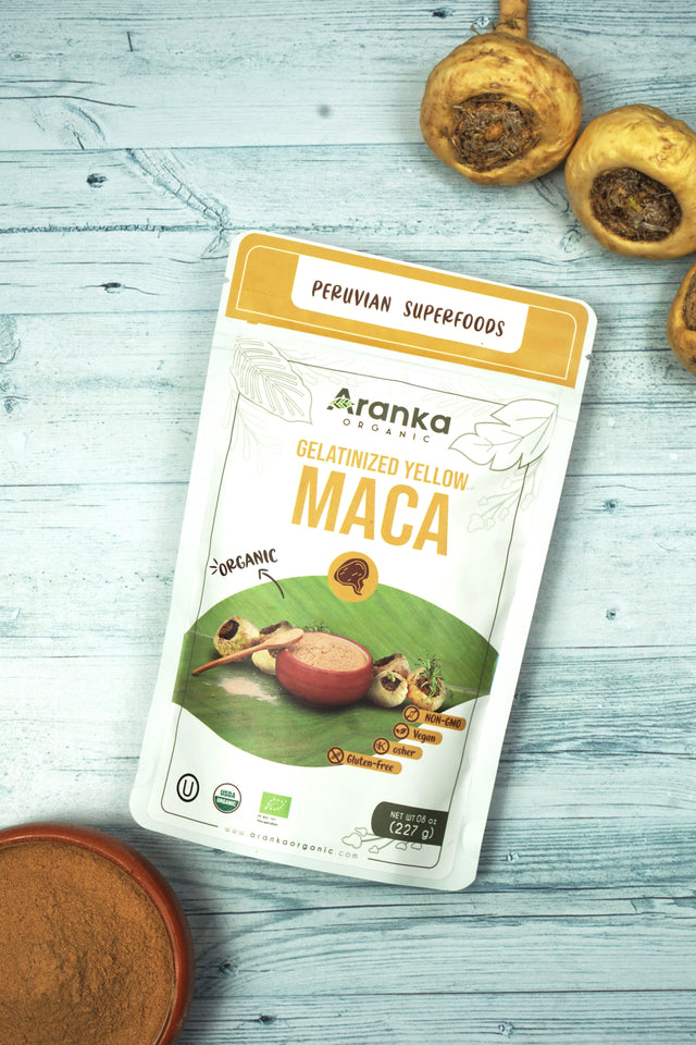 Organic Yellow Maca Powder - 227g (8.8 oz) Bag.