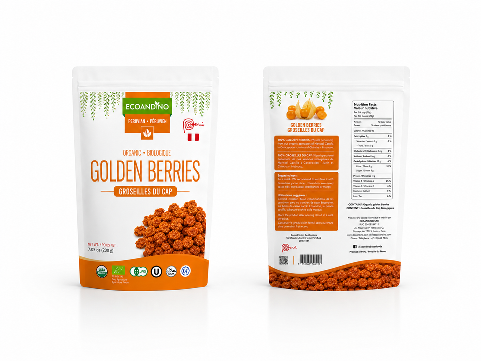 Organic Dried Golden Berries - 200g (7.05 oz) Bag