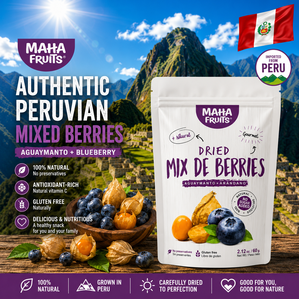 Golden Berries & Blueberries (Mixed) - 2 Units - Combo Pack - 120g (4.20 oz.) Bag