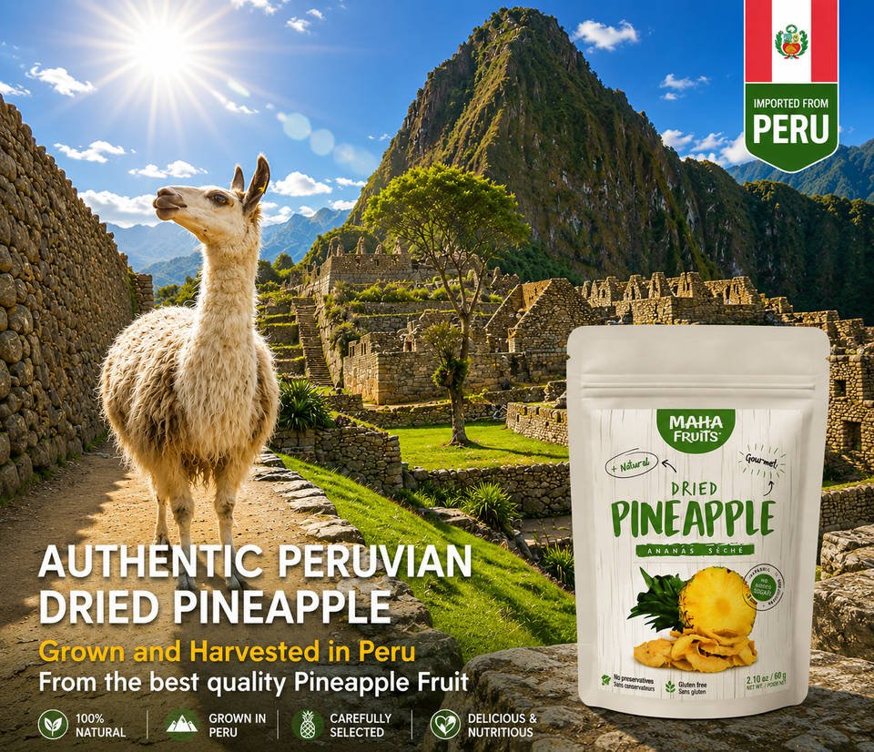 Dried Pineapple Imported from Peru - Combo Pack (2 Units) - 120g (4.20 oz.) Bag