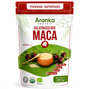 Organic Red Maca Powder - 227g (8.8 oz) Bag.