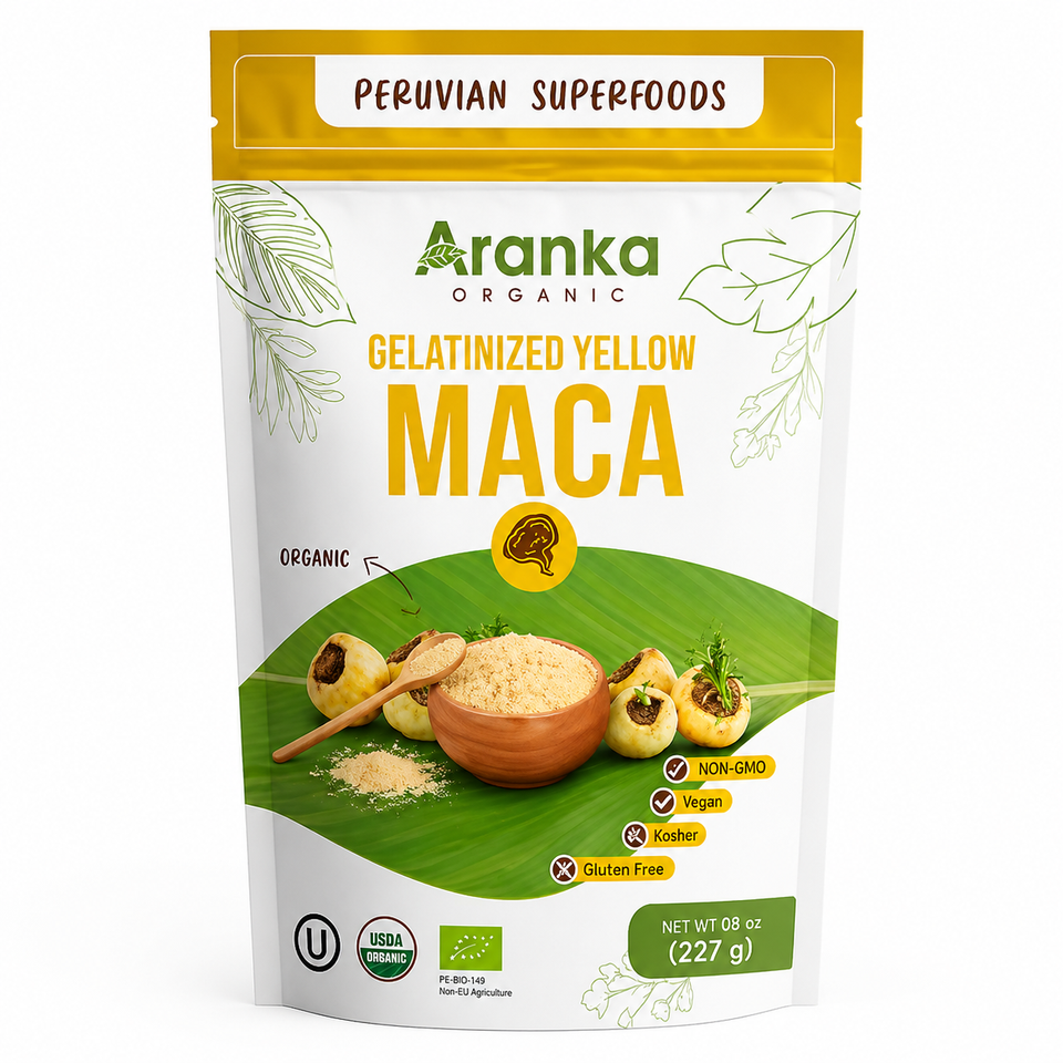 Organic Yellow Maca Powder - 227g (8.8 oz) Bag.